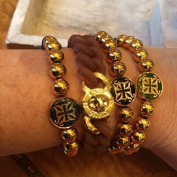 GOLD & Rubber Rustic Cuff Set! - Picture 5 of 8